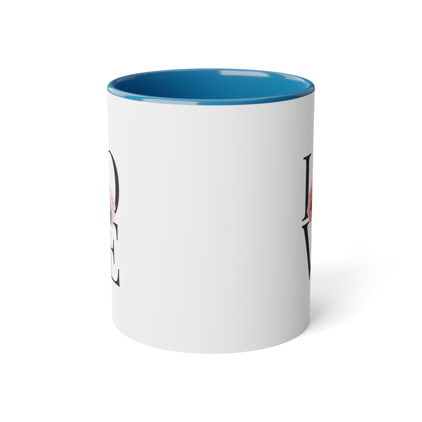 PINK LOVE White Accent Mug, 11oz
