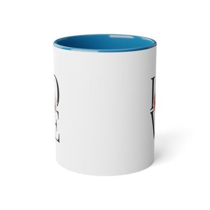 PINK LOVE White Accent Mug, 11oz