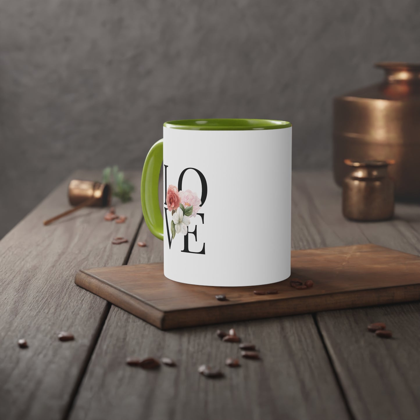 PINK LOVE White Accent Mug, 11oz