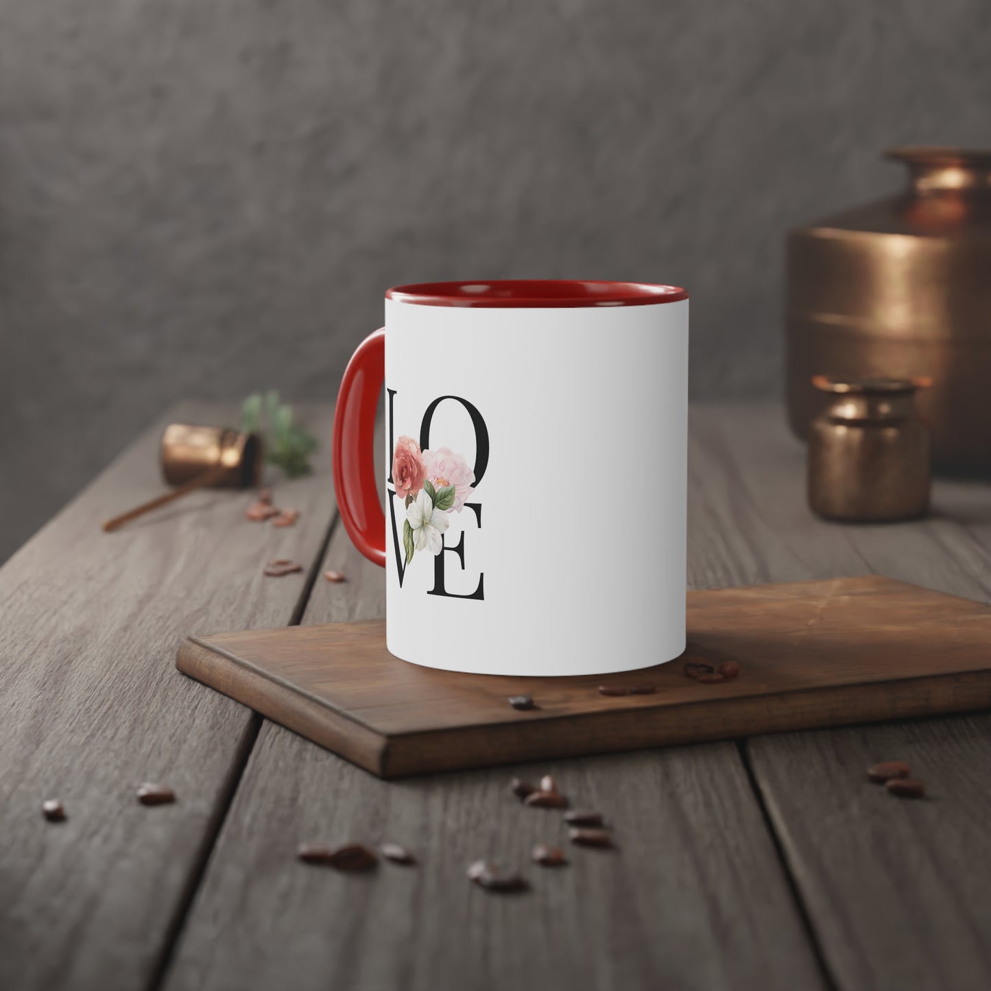 PINK LOVE White Accent Mug, 11oz