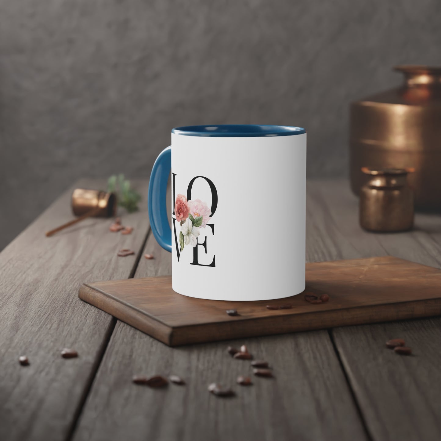 PINK LOVE White Accent Mug, 11oz