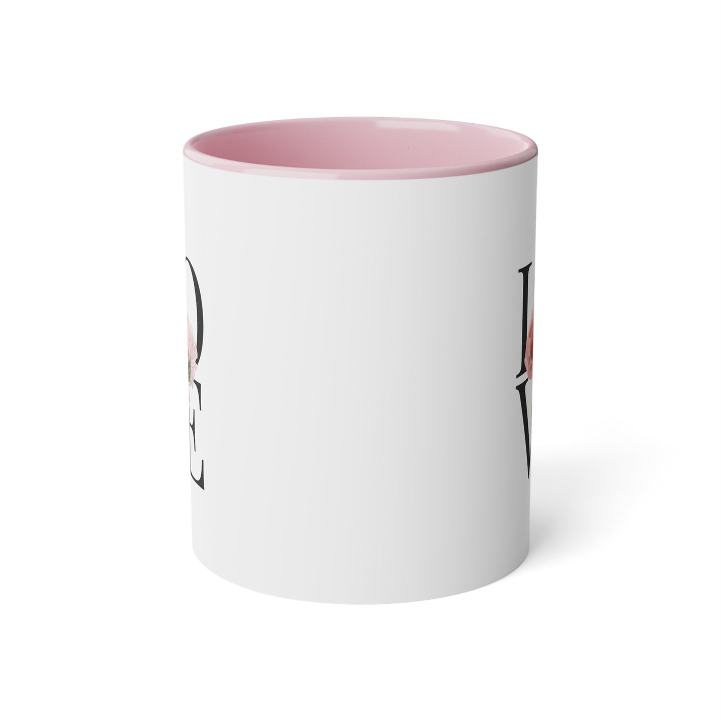 PINK LOVE White Accent Mug, 11oz