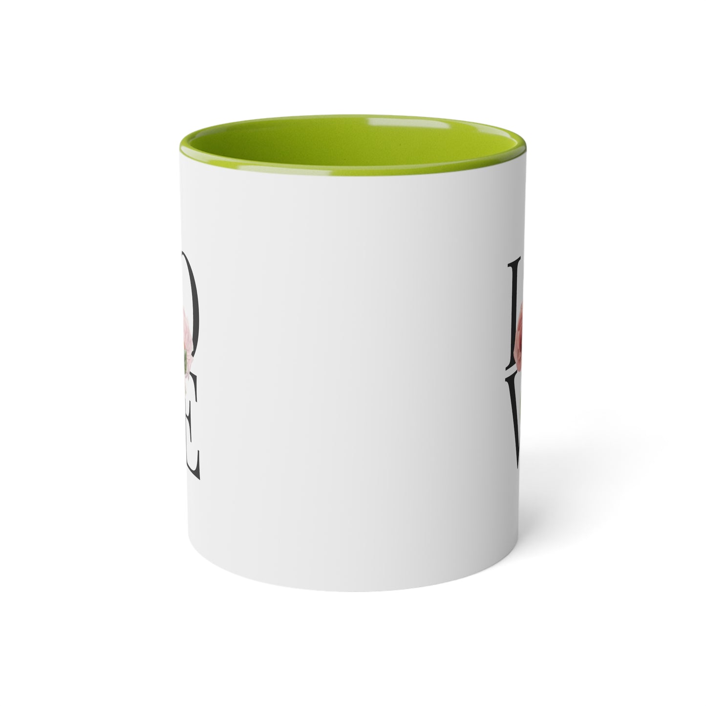 PINK LOVE White Accent Mug, 11oz