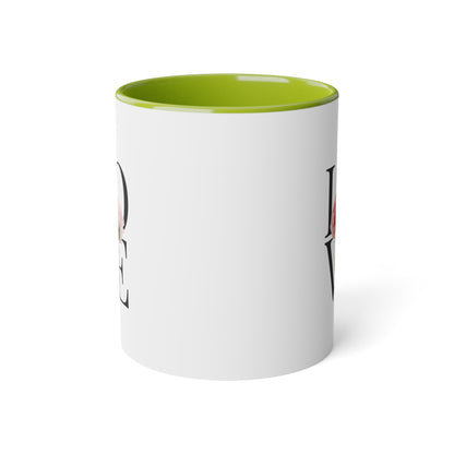 PINK LOVE White Accent Mug, 11oz