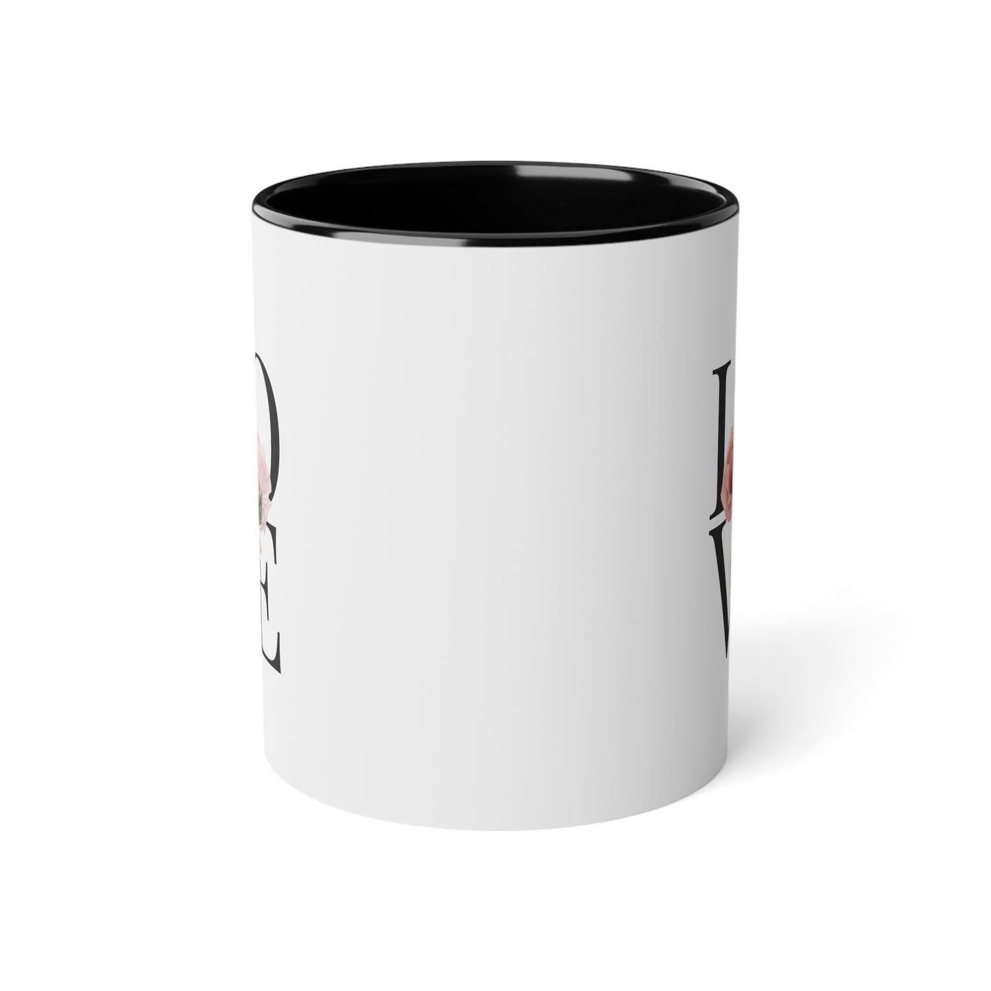 PINK LOVE White Accent Mug, 11oz