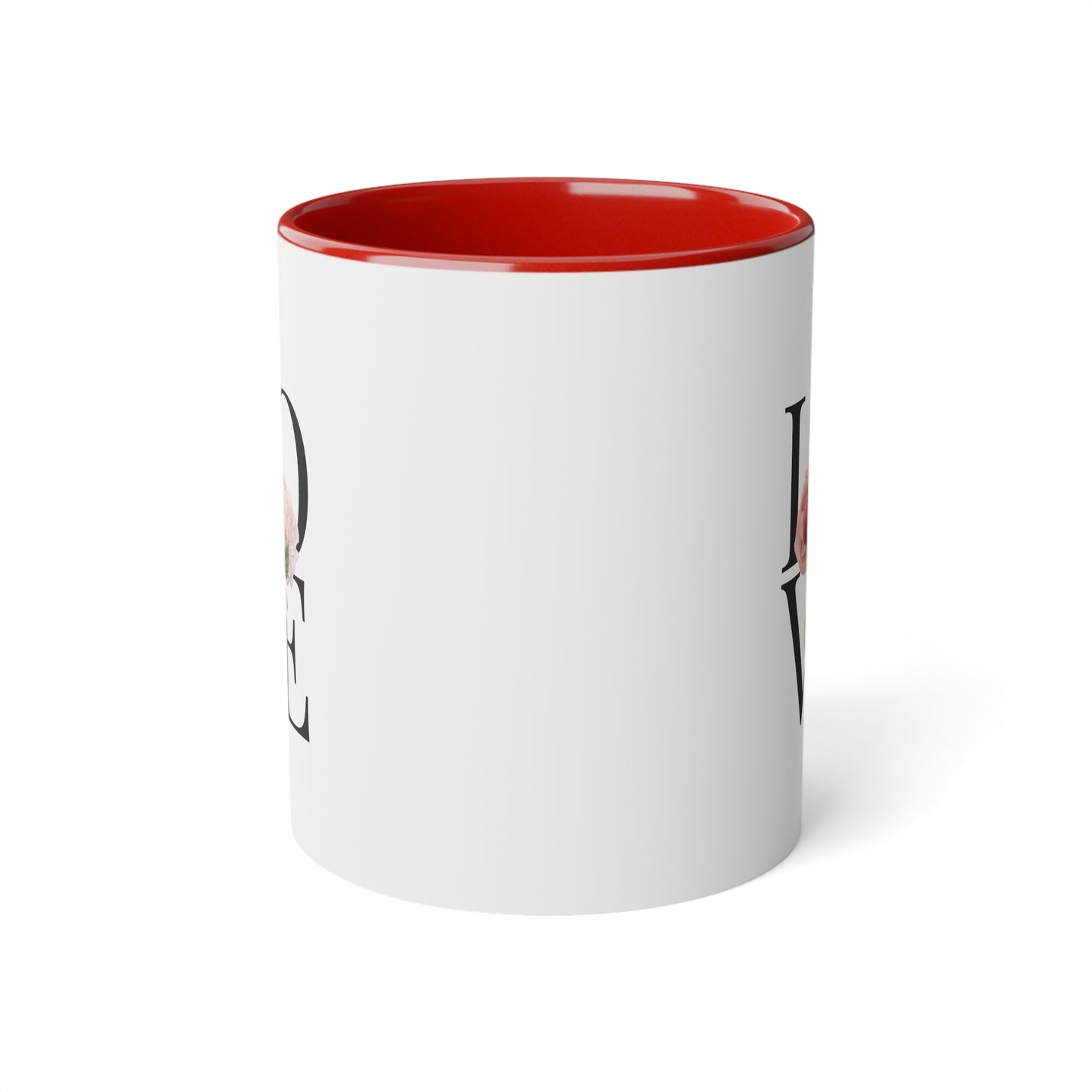 PINK LOVE White Accent Mug, 11oz