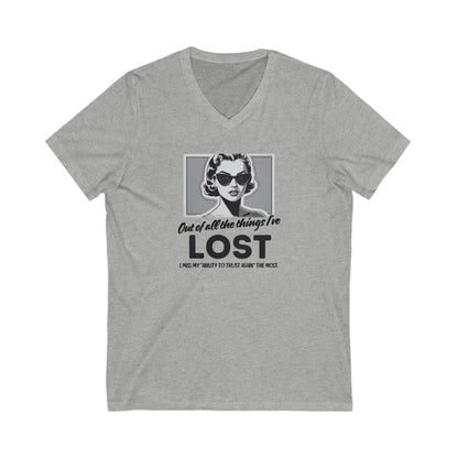 LOST Unisex Jersey Short Sleeve V-Neck Tee